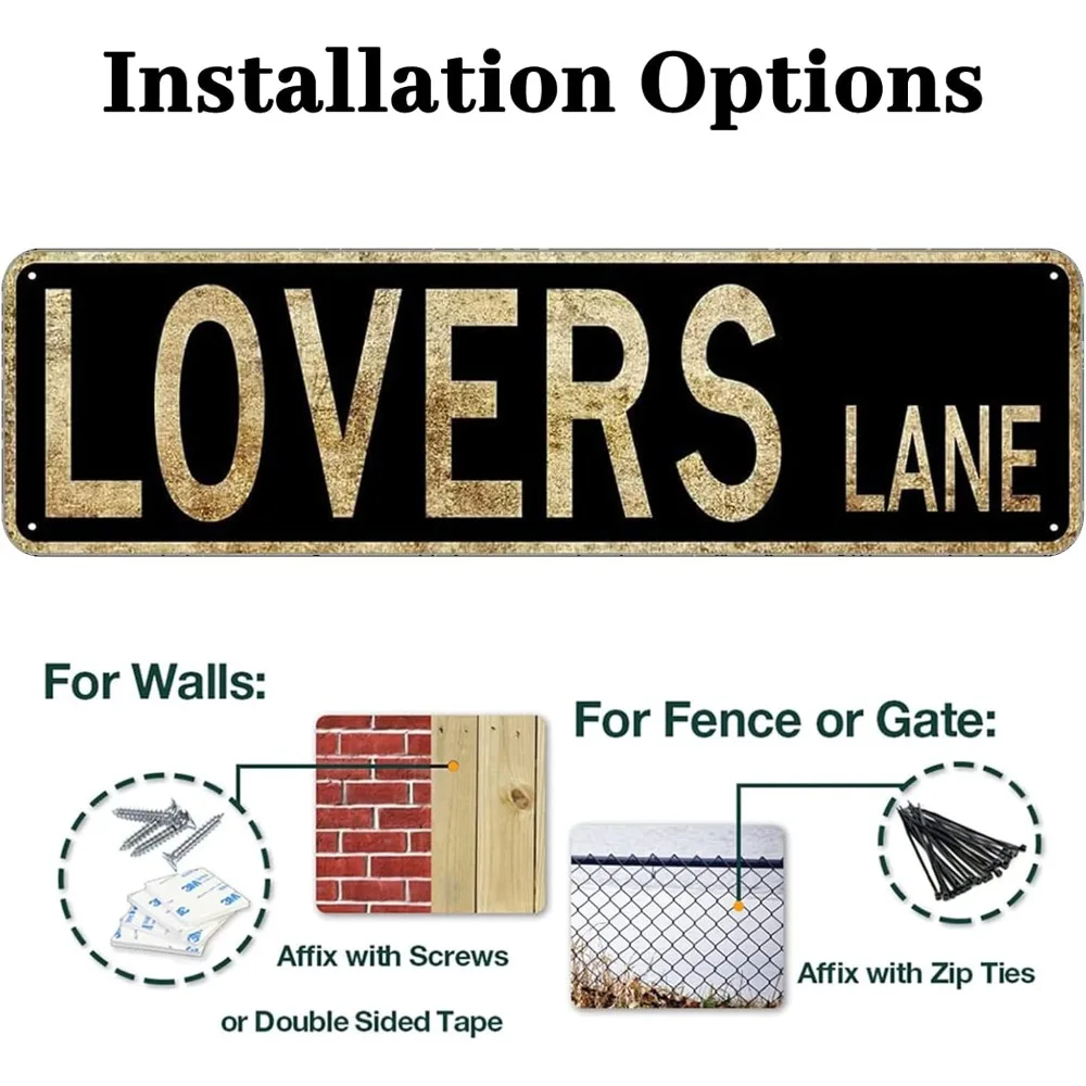 KIOZIY Lovers Lane Street Sign - 4x16