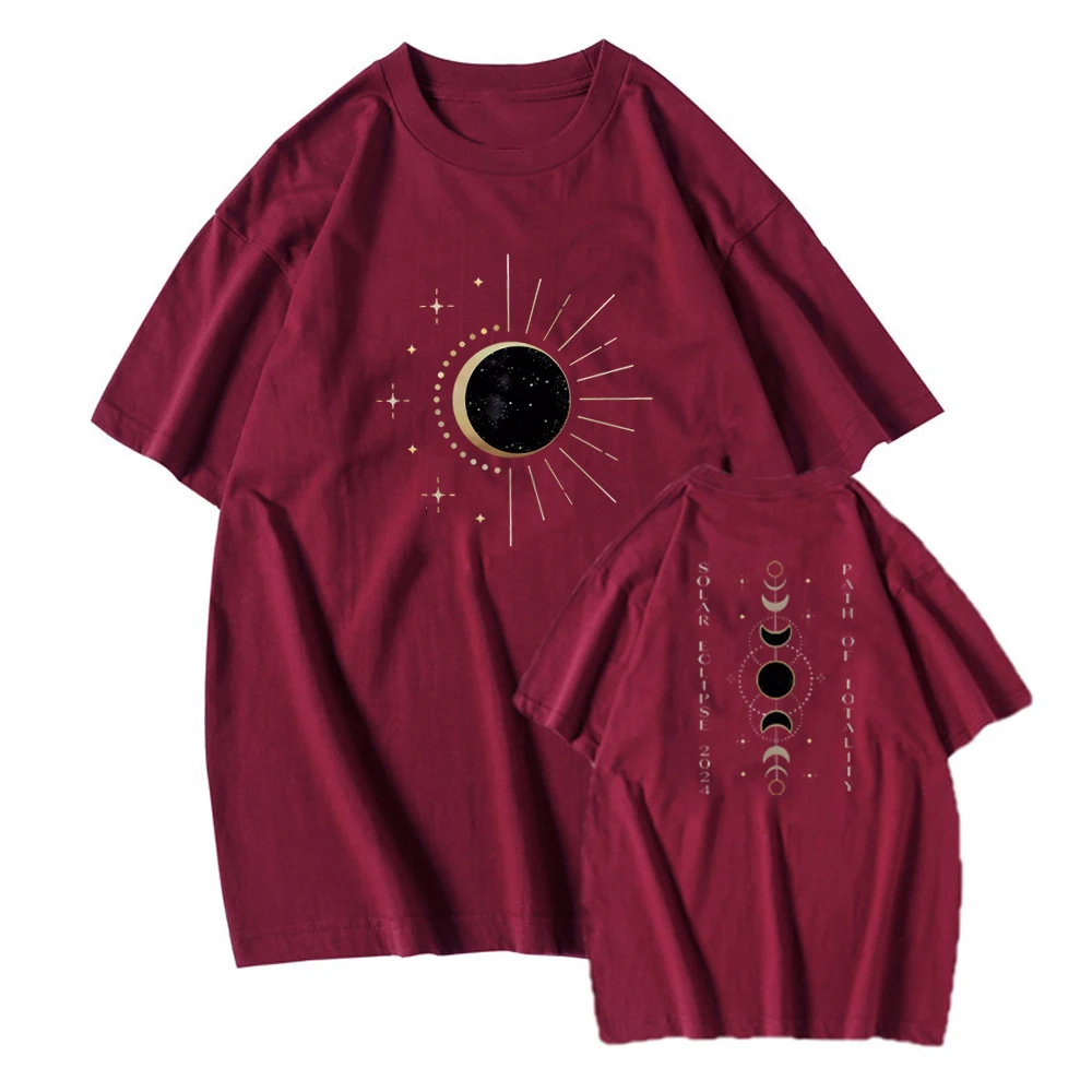 Camisa do Eclipse Solar Unisex, Camisas do Caminho da Totalidade, Contagem Regressiva para a Totalidade, Camisetas Celestiais, Astronomia Sun Top, Retro, Total