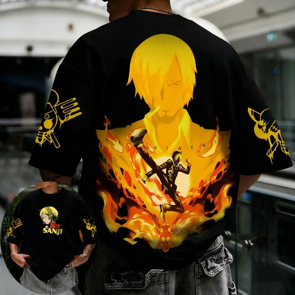 

One Piece Men's Women's T-shirt Vinsmoke Sanji Niche Design Sense Tee Anime Summer Spring Boy Short-sleeved Parent-child Outfit
