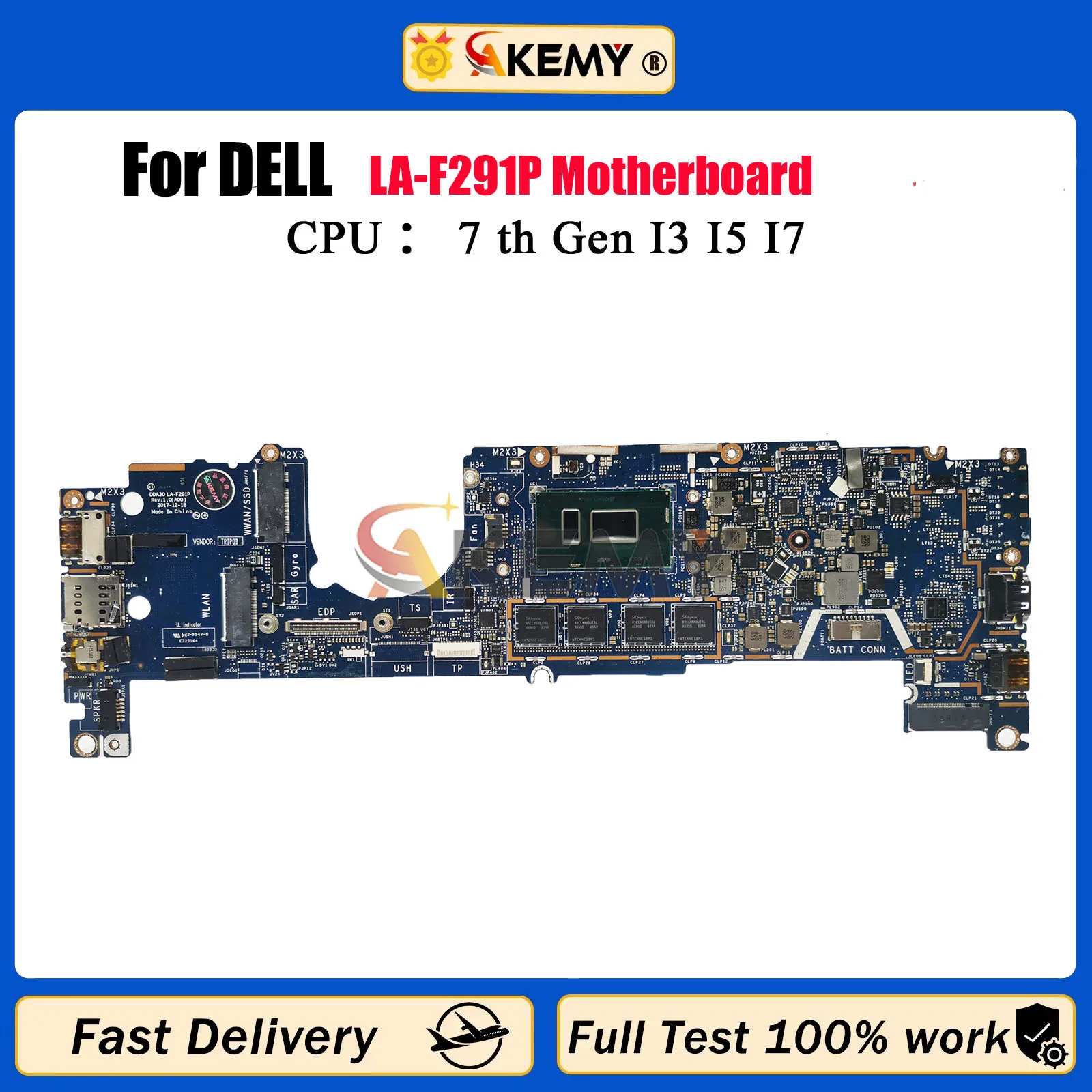 

DDA30 LA-F291P FOR dell Latitude 13 7390 2in1 Laptop Motherboard CN-02PK0W 071V71 0441WF 041M0M 0XMNM2 0HVW90 Mainboard