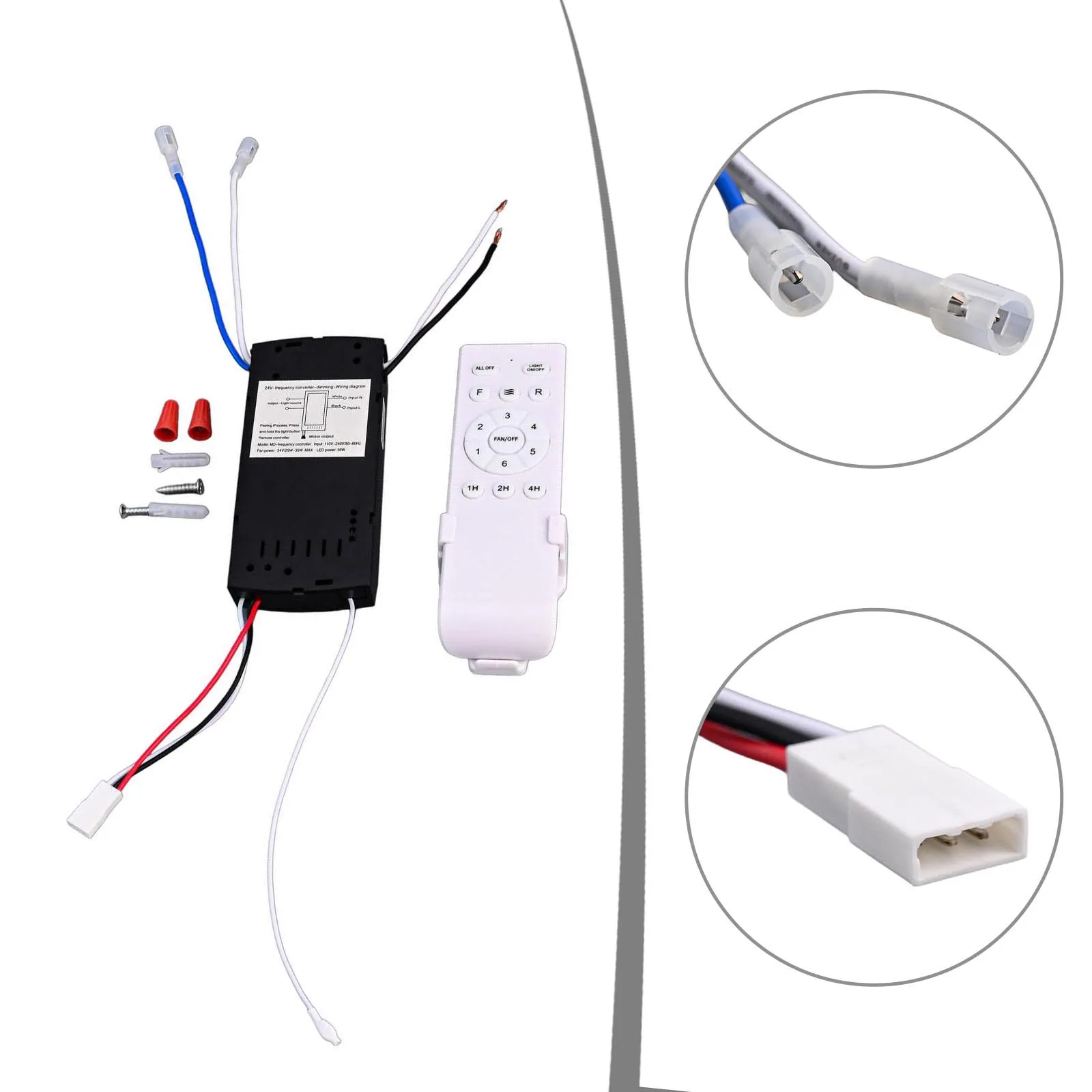 1pcs Frequency Conversion Ceiling Fan Remote Control Kit Light Receiver Controller Adjusted Wind Speed Transmitter Accessories