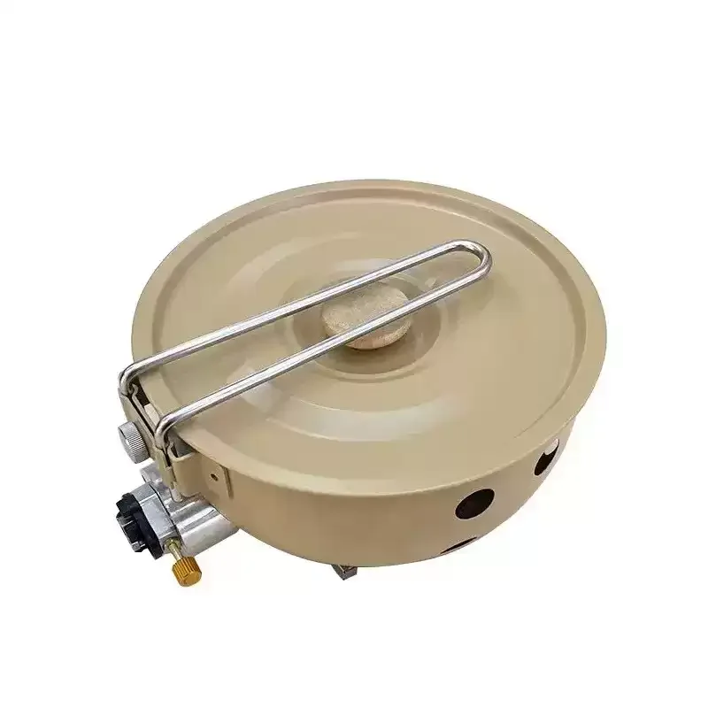 Camping Gas Stove with Non-stick Pan Windproof Portable Camping Picnic Gas Stove for Outdoor Hiking Cooking