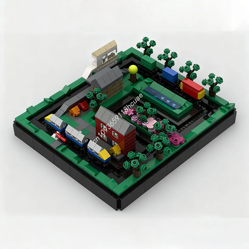 797 stks MOC Miniatuur Werkmodus Trein Model bouwstenen Monteren Kinderen Baksteen speelgoed Architectuur kerstcadeaus