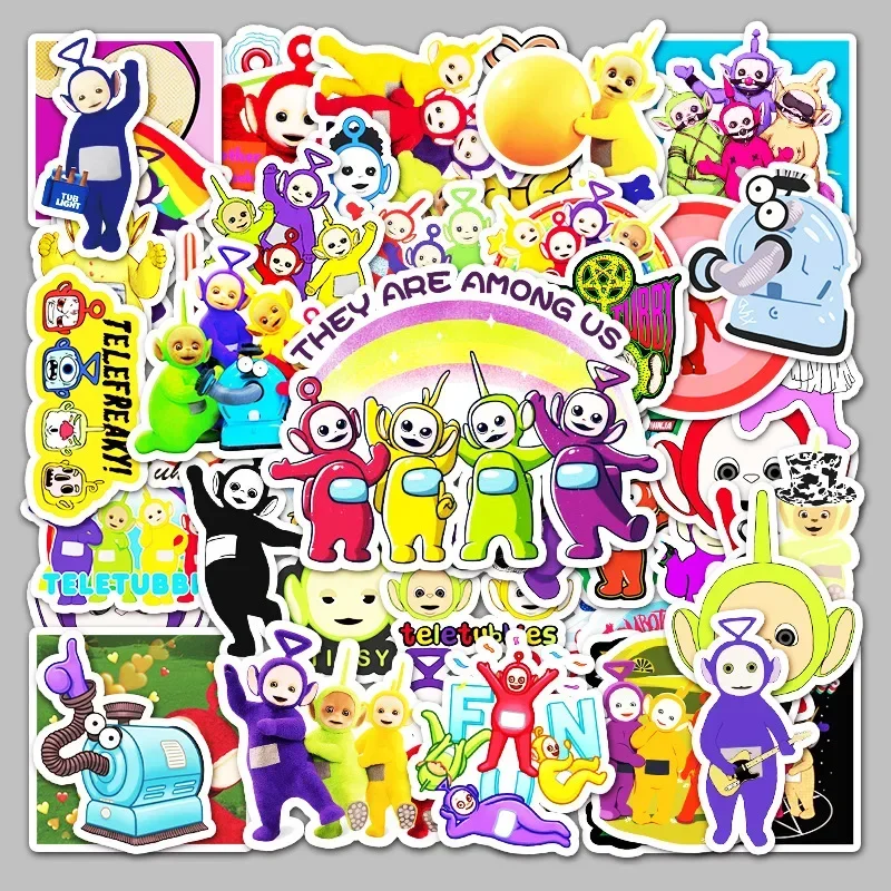 50pcs Cartoon Anime Cute Teletubbies Cartoon Stickers Luggage Laptop Scooter Mobile Phone Car Sticker