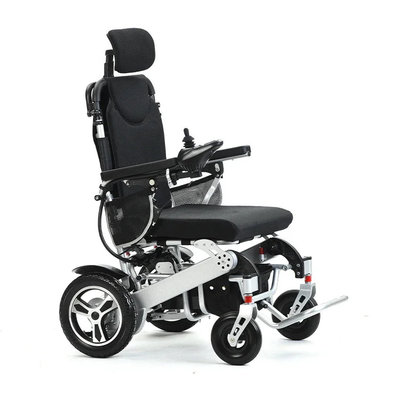 2026 Premium Cushion Backrest Aluminum Alloy Electric Wheelchair Reclining Power Wheelchair For Disabled