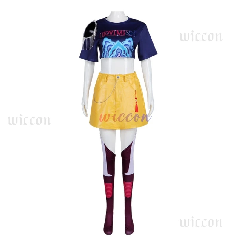 2025 شيطان الصيادين ميرا تأثيري KPOP البصرية فتاة الرصاص راقصة تأثيري الزي الملون حفلة الهالوين مثير الزي للمرأة