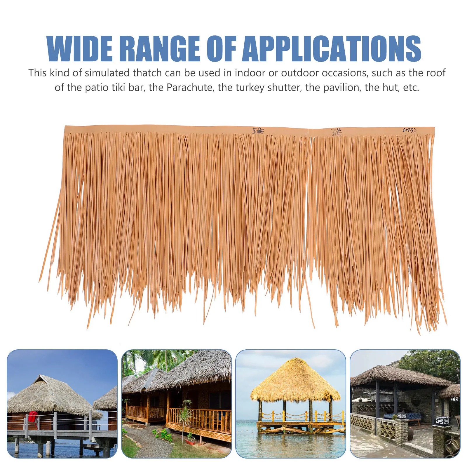 

Fireproof Artificial Thatch Roof Synthetic Straw Cover Durable Garden Roofing Simulation Straw Roof Landscaping Decor Outdoor