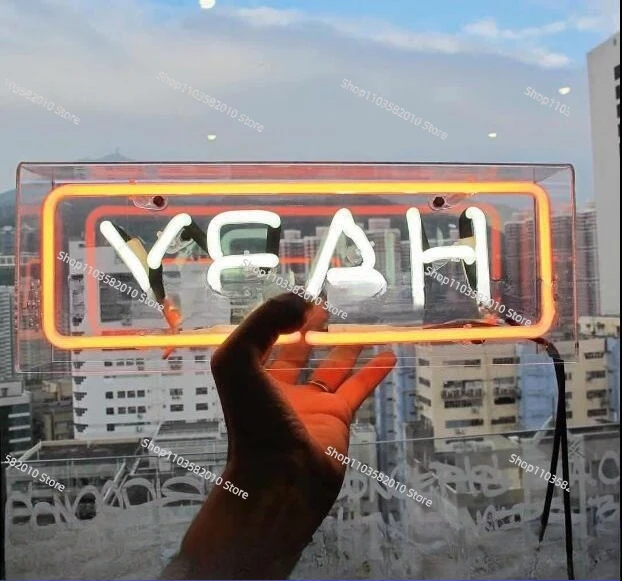 NEON YEAH, Neon sign YEAH, acrylic box Neon, Neon box