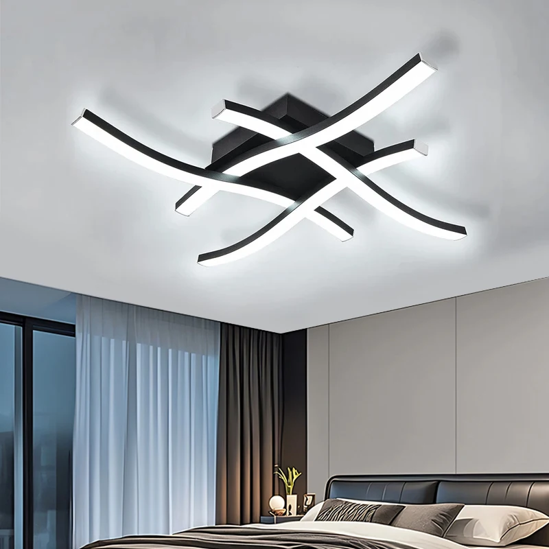 Embedded LED Ceiling Light, Wave Shaped, Three Color Light, Home Decoration, Living Room, Dining Room, Bedroom,Corridor Lighting