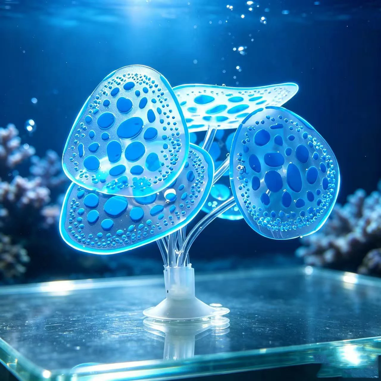 Simulation Aquatic Mushroom Coral Fluorescent Silicone Water Grass Fish Tank Landscape Aquarium Landscaping Home Decor