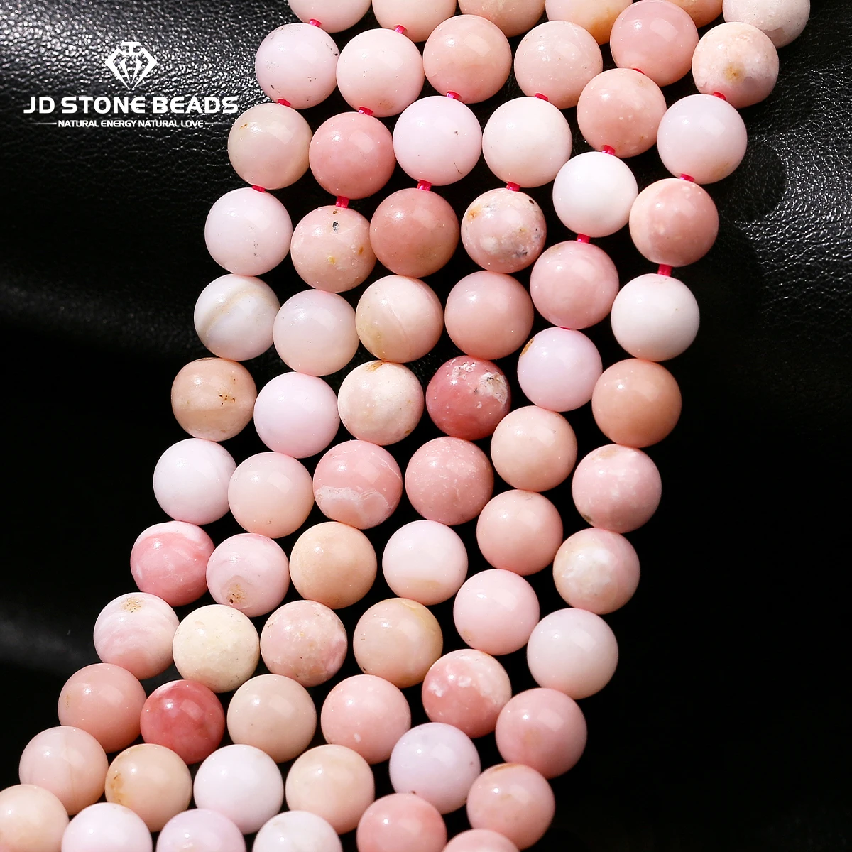 

5A Natural Stone Pink Opal Bead Round Loose Spacer 4 6 8 10mm Seed Bead For Jewelry Making Diy Necklace Bracelet Accessory 15"