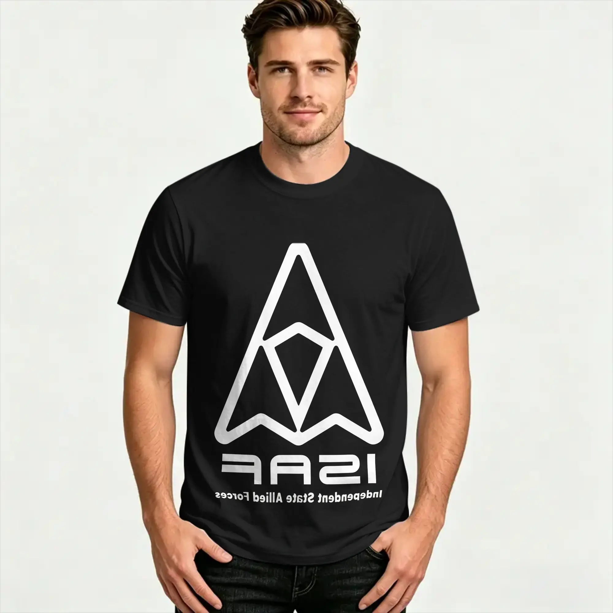 Ace Combat ISAF Cotton T Shirt For Man Summer  Vintage T Shirts Hipster Tee Shirt Big Size Dropshipping Tops