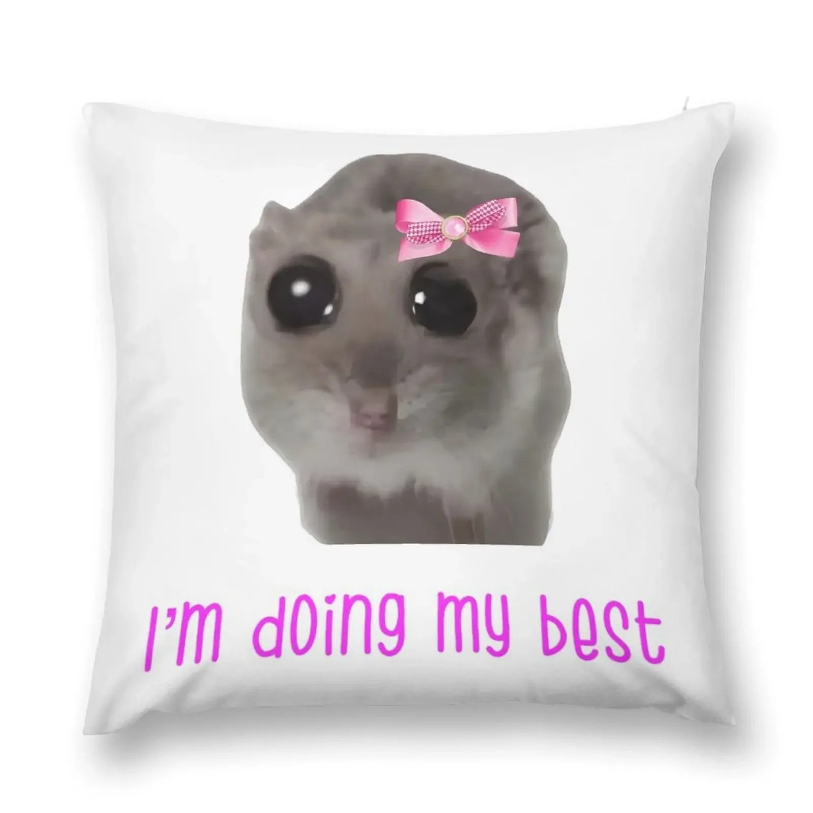 Sad Hamster I am doing my best Throw Pillow Sofa Cushions Sofas Covers pillow