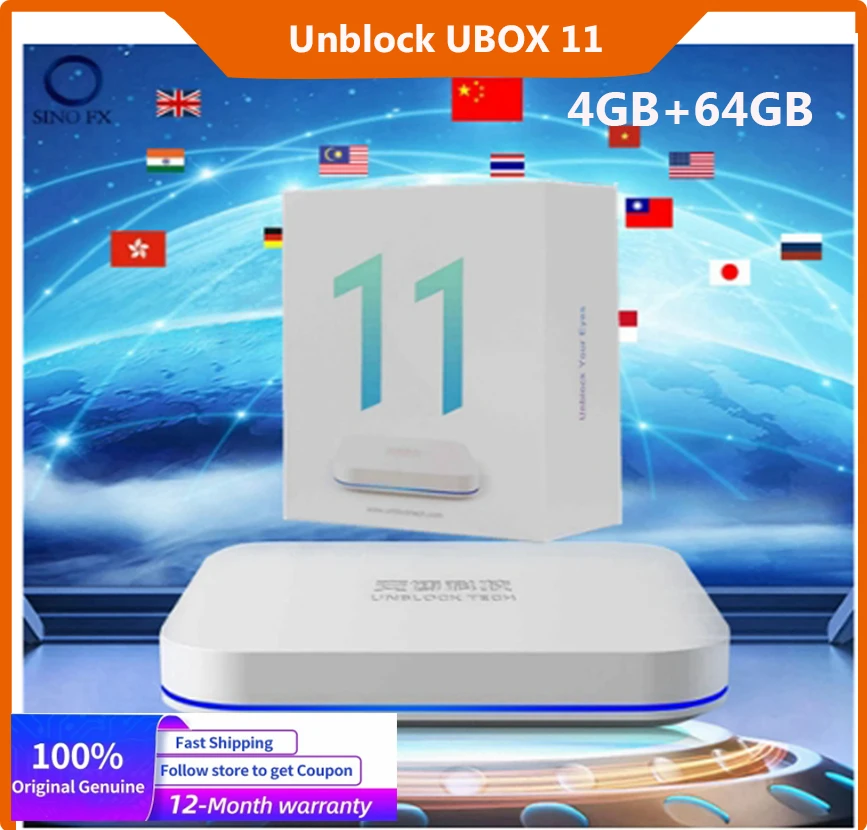 [Genuine] Newest  Unblock Tech Ubox11 Android 12 TV box 4G+ 64G Best Asia Smart Media Player vs smart tv box Update from UBOX10