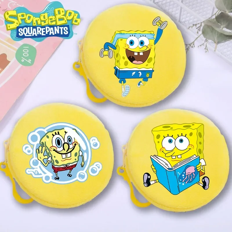 SpongeBob SquarePants Plush Coin Purse Anime Wallets Hung Anywhere Safe Portable Key Case Credit Card Holder Bag Boy Girl Gift