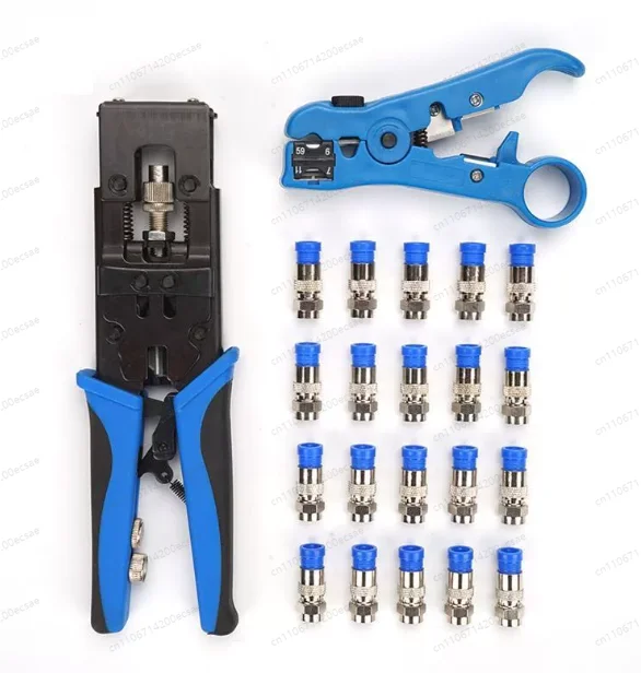 

Multifunctional Adjustable Coax Compression Connector Crimping Tool plier Cutter RG58 RG59 RG6 Waterproof Connector F BNC RCA
