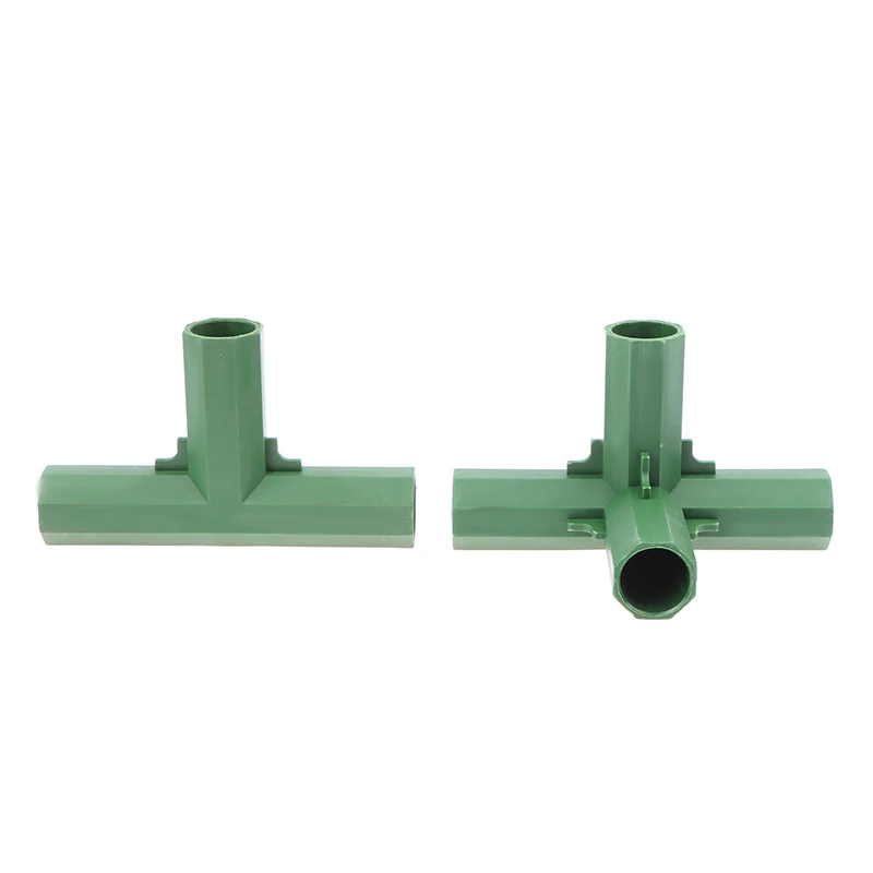 10Pcs 16MM PVC Stable Support Green Heavy Duty Greenhouse Frame Building Connector Right Angle 3 4 5-way Connector Garden Tool