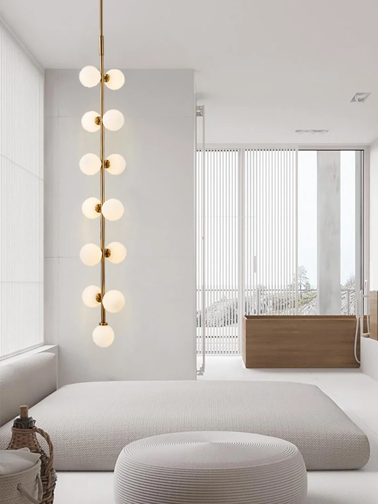

Warm Up Your Space High Ceiling Design Chandeliers Home Art Designer Living Room White Glass Bubble Hanging Light Lustre
