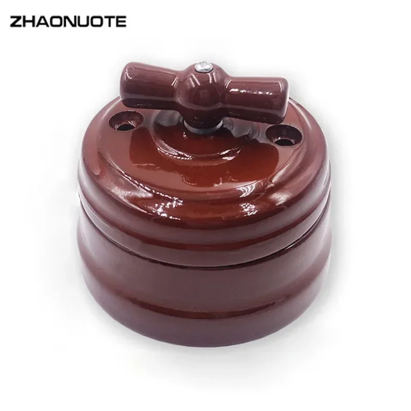 High Quality Home Improvement Ceramic Knob Switch Wall Lamp Electrical Switch EU Socket 110-250V