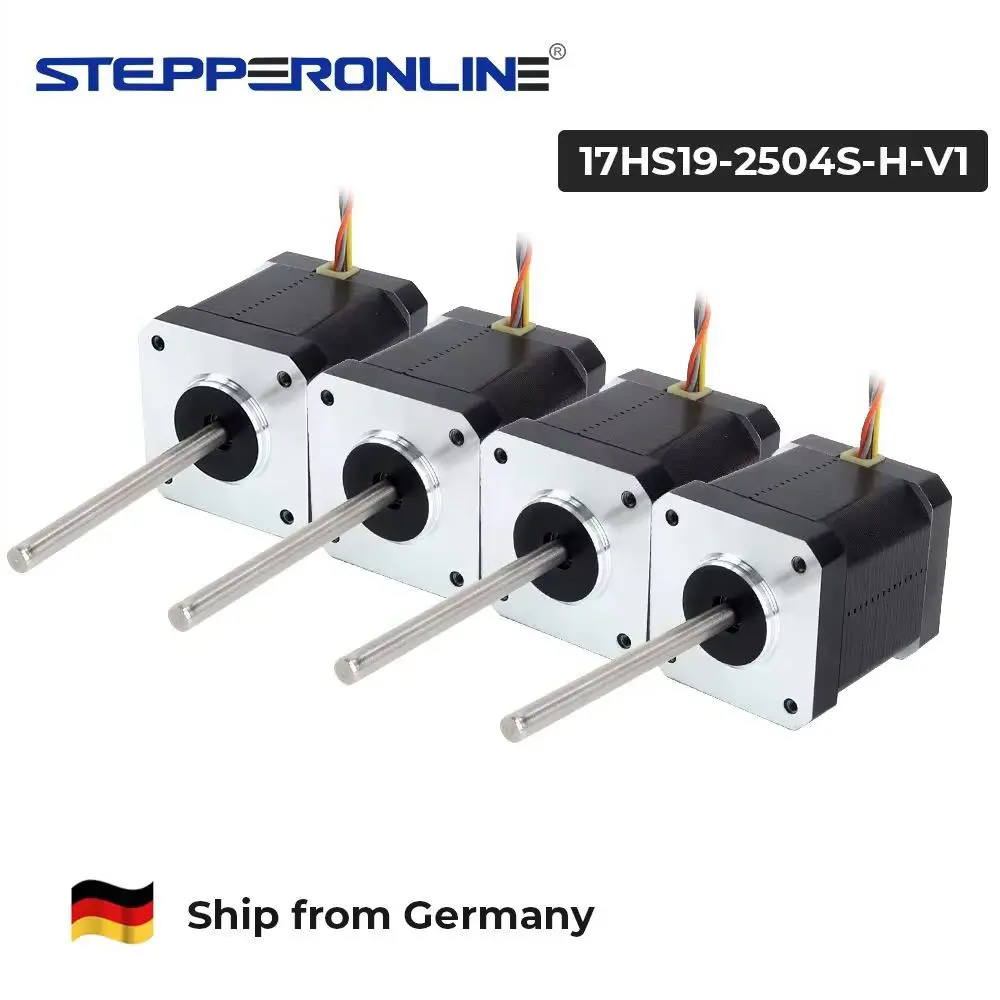 STEPPERERONLINE EU-Versand 4 Stück Nema17 Schrittmotor 17HS19-2504S-H-V1 55mm Rundwelle 55Ncm Hochtemperatur-Isolationsklasse H 180°C CNC