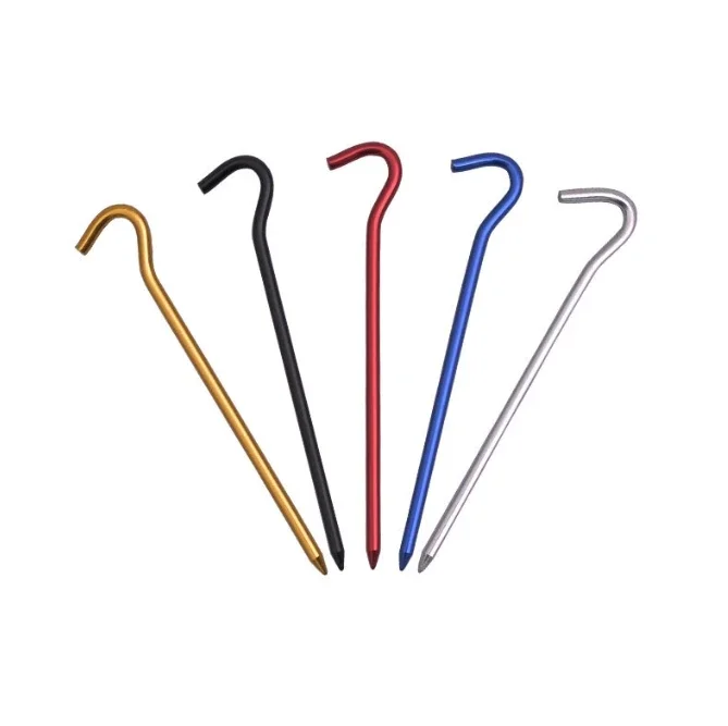1PC 18cm Aluminum Alloy Tent Nail with Hook Outdoor Camping Stakes Ground Tent Pegs for Hammock Awning Canopy Hiking Accessories