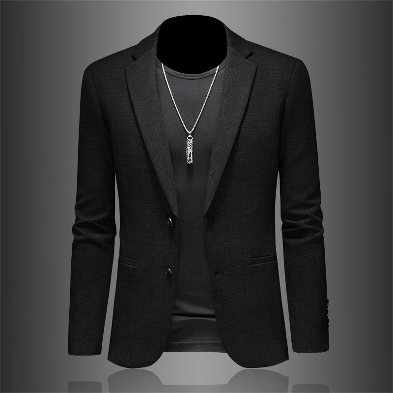 

Мужской повседневный костюм-пиджак Sli Slim Fit: модный деловой пиджак в корейском стиле, премиум-класс