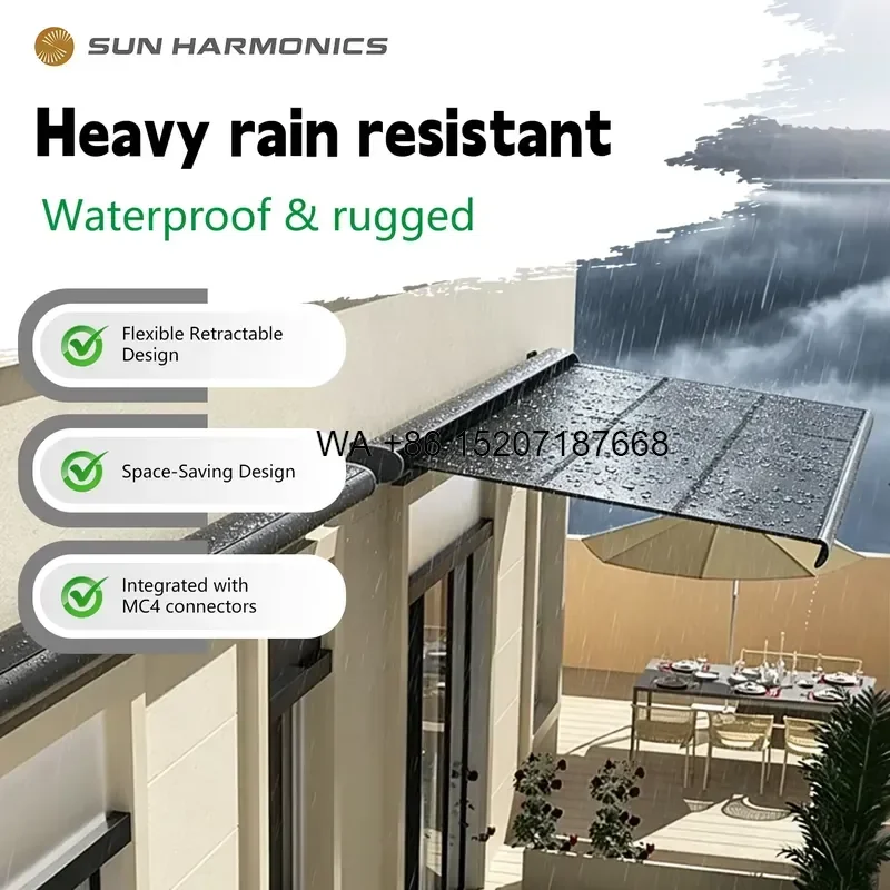 Wmwmnu for Sunharmonics FlexRoll Pro 620W Rollable CIGS Flexible Solar Panel for Outdoor Tents ETFE Coated Wind Resistant