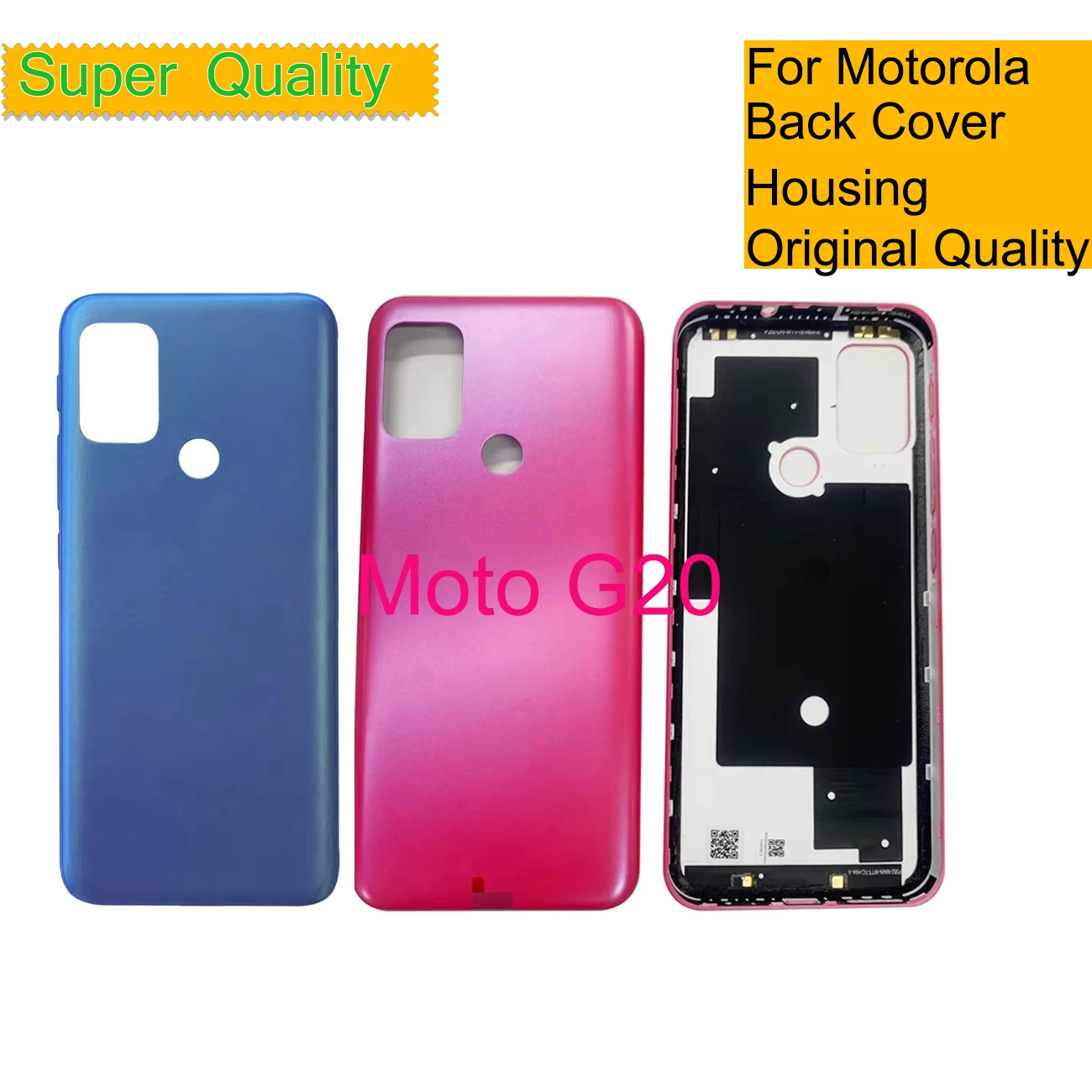 

10Pcs/Lot For Motorola Moto G20 XT2128-1 Housing Battery Cover Back Cover Real Case Door Chassis Shell G20 XT2128-2 Replacement