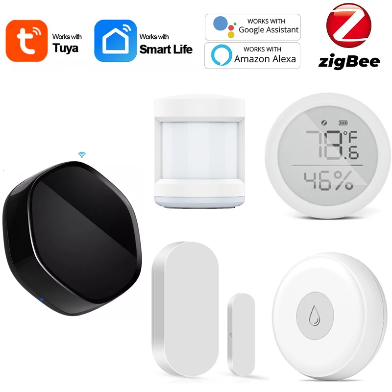 

Zigbee 3 0 Hub Smart Switch /Temperature Humidity /PIR Motion /Water/Gas Leakage /Door Sensor for Alexa Google Home