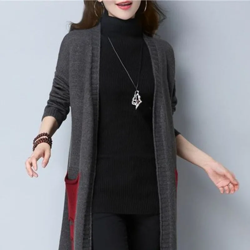 Women\'s Autumn and Winter Korean Long sleeved V-neck Cardigan Fashion Casual Loose Elegant Comfortable Versatile Commuter Tops