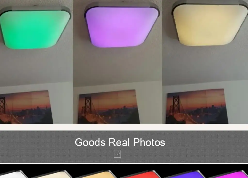 

Modern LED Ceiling Lights Lamp RGB for Living Room Bedroom 90-260V Dimmer Square Flush Mount Ceiling Led Plafondlamp Kids Room