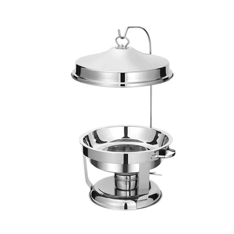 

Hanging cover circular hotel restaurant food insulation alcohol stove hotel supplies stainless steel buffet stove