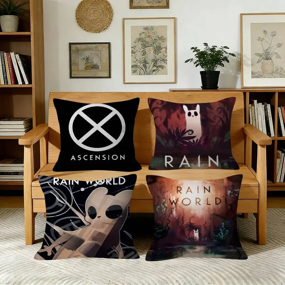 Pretty Video Game R-rain World   Cushion Cover Car Throw Pillow Case For Sofa Car Christmas Gift 40x40cm 45x45cm