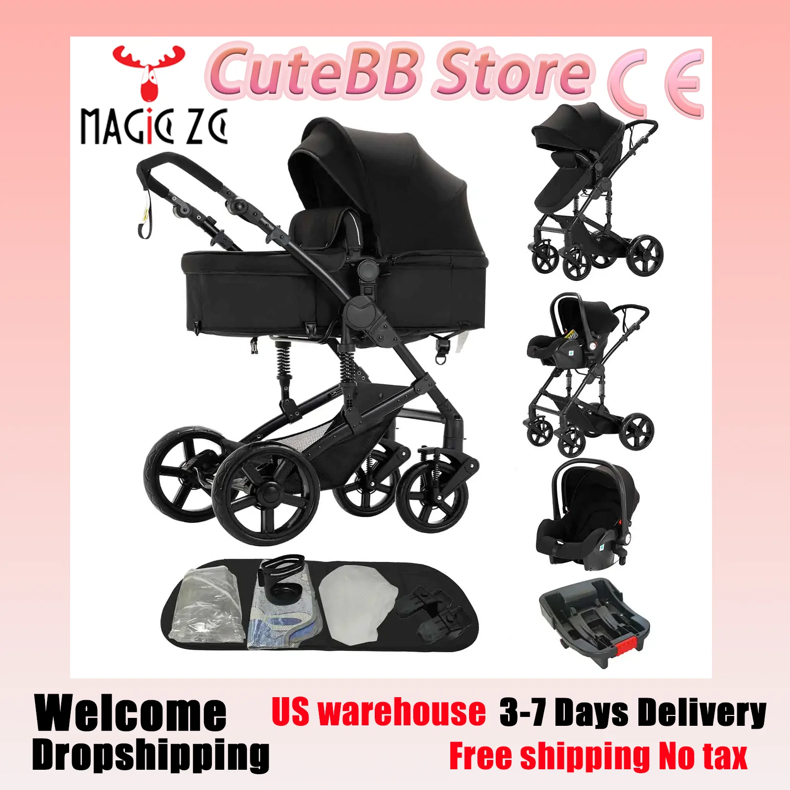 

Коляска 3 в 1: легкая прогулочная коляска-трансформер для новорожденных и младенцев, складная, с функцией ходунков