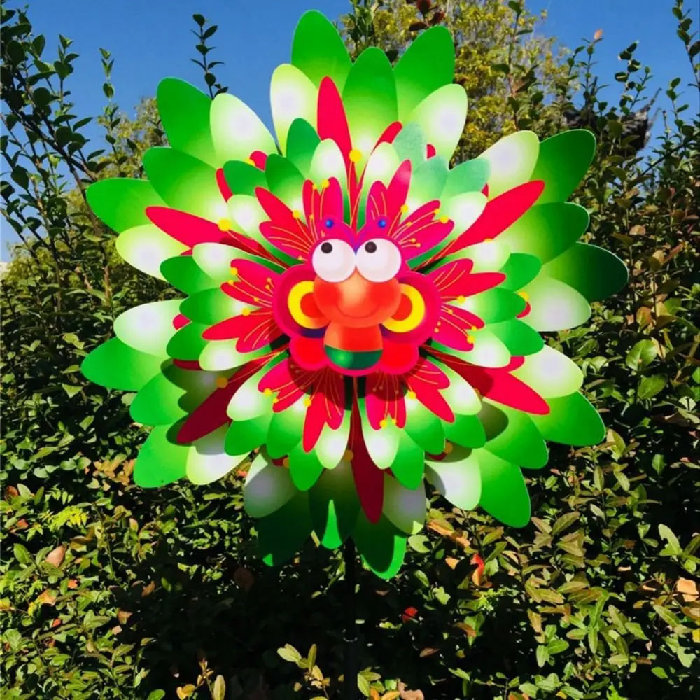 Multistyles Cartoon Blütenblatt Windmühle Ahornblätter Libellen Bienen Bunte stehende Rasenblume PVC doppellagig