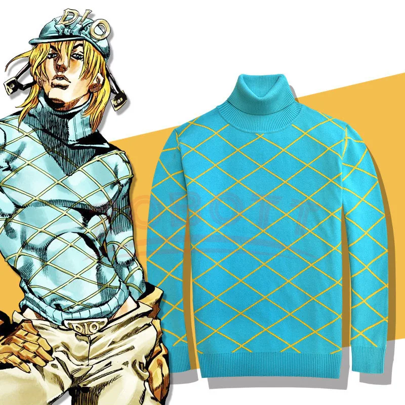 

25COSAnime Adventure Cosplay Costume Diego Brando Hat Pants Cotton Highneck Knitted Sweater Daily Outfits