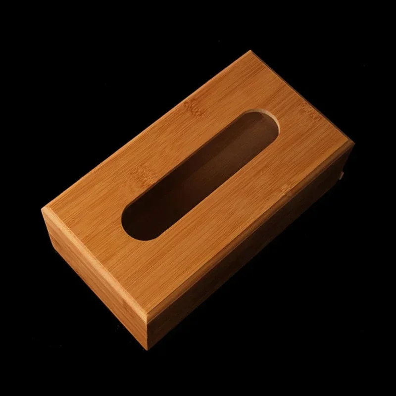 Natural Bamboo Tissue Box Cover Wooden Kitchen Home Car Napkins Holder Dispenser For Office Home Organizer Decoration Tools