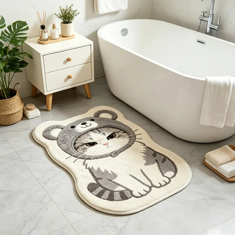 سجادة VIKAMA على شكل قطة لطيفة - مراجعة Home Bathroom Wear وسعره