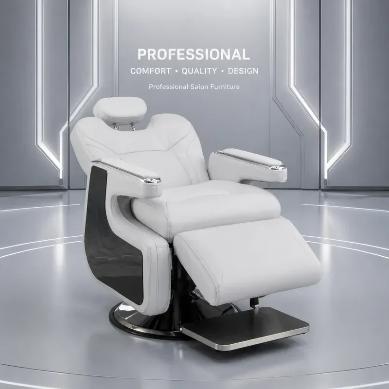 Bohorio Smart Electric Reclining Chair with Rotating Lift Headrest for Hair Cutting and Shaving