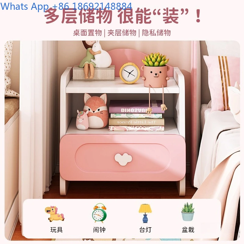 Cute Home Bedroom Storage Bedside Table Simple Modern New Light Luxury Bedside Shelf