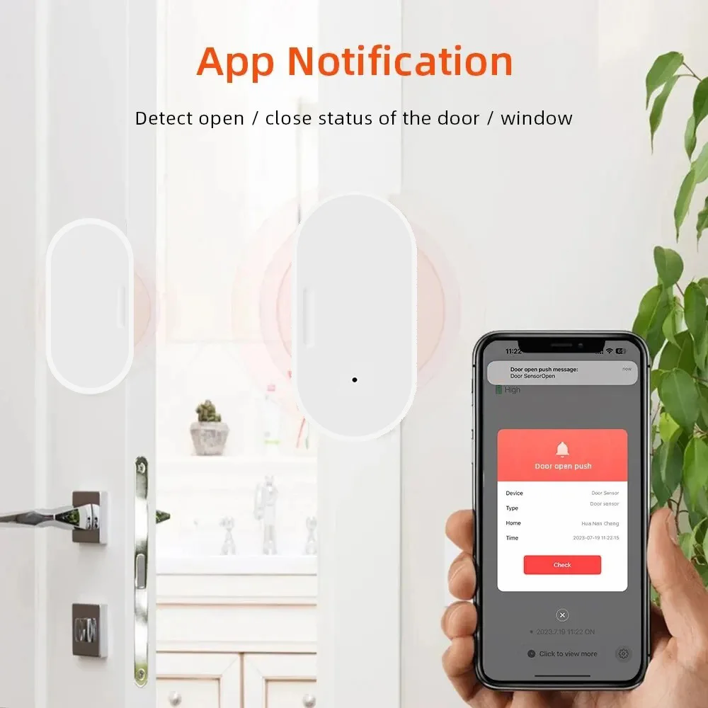 Zigbee 3.0 Window Door Sensor Magnetic Security Alarms Window Detector With Battery Home Assistant Automation Support 2MQTT
