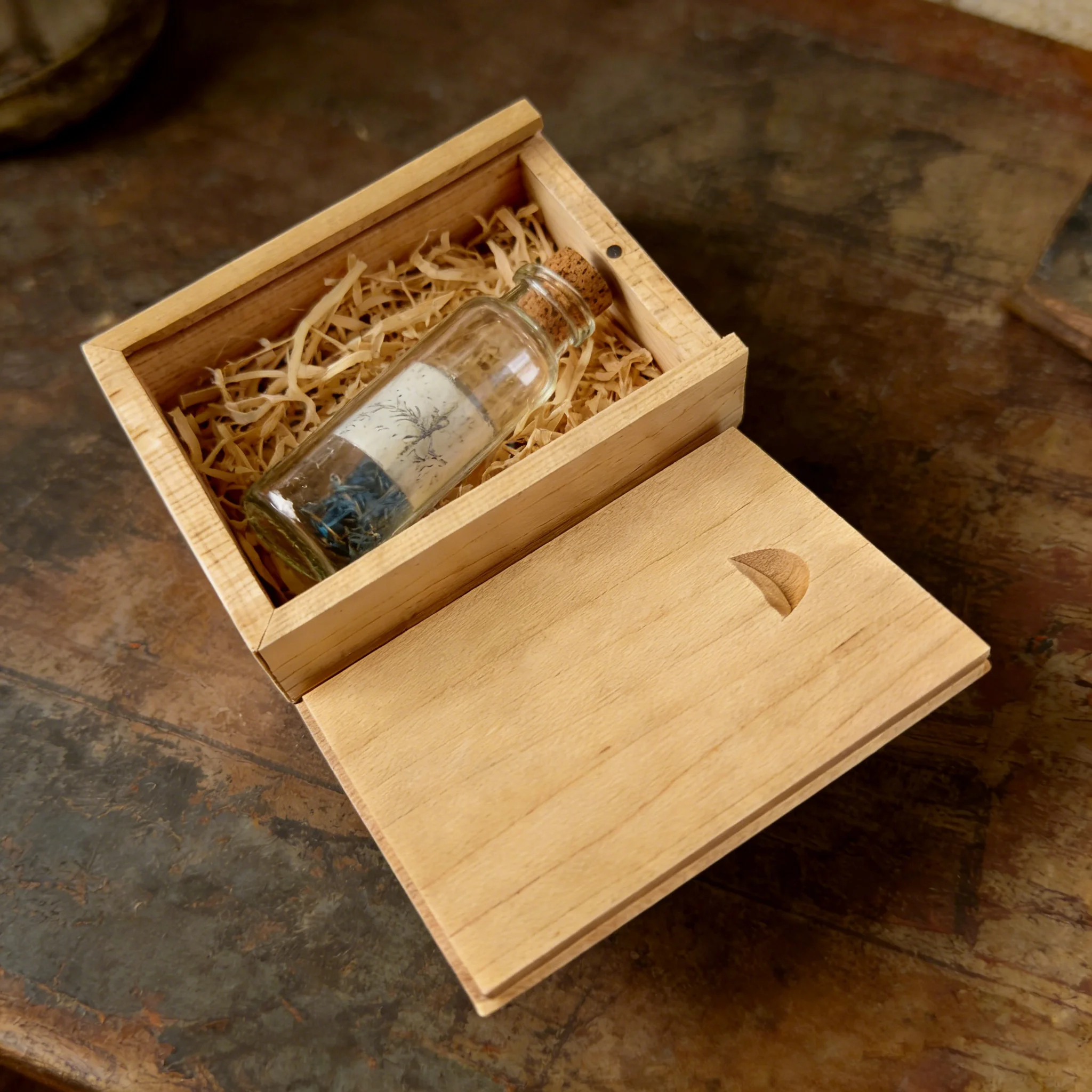 1PCS Wooden Unfinished Blank Storage Box With Slide Top for Necklace Ring Jewels or USB Wood Storage Boxes Case Home Decoration