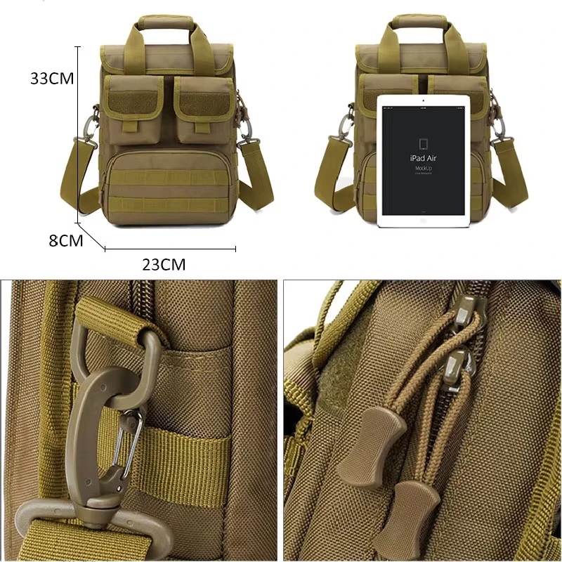 Sac à bandoulière tactique pour hommes, grand rangement Molle leurre Sports de plein air voyage court voyage sacs à bandoulière pour les déplacements randonnée sac à main