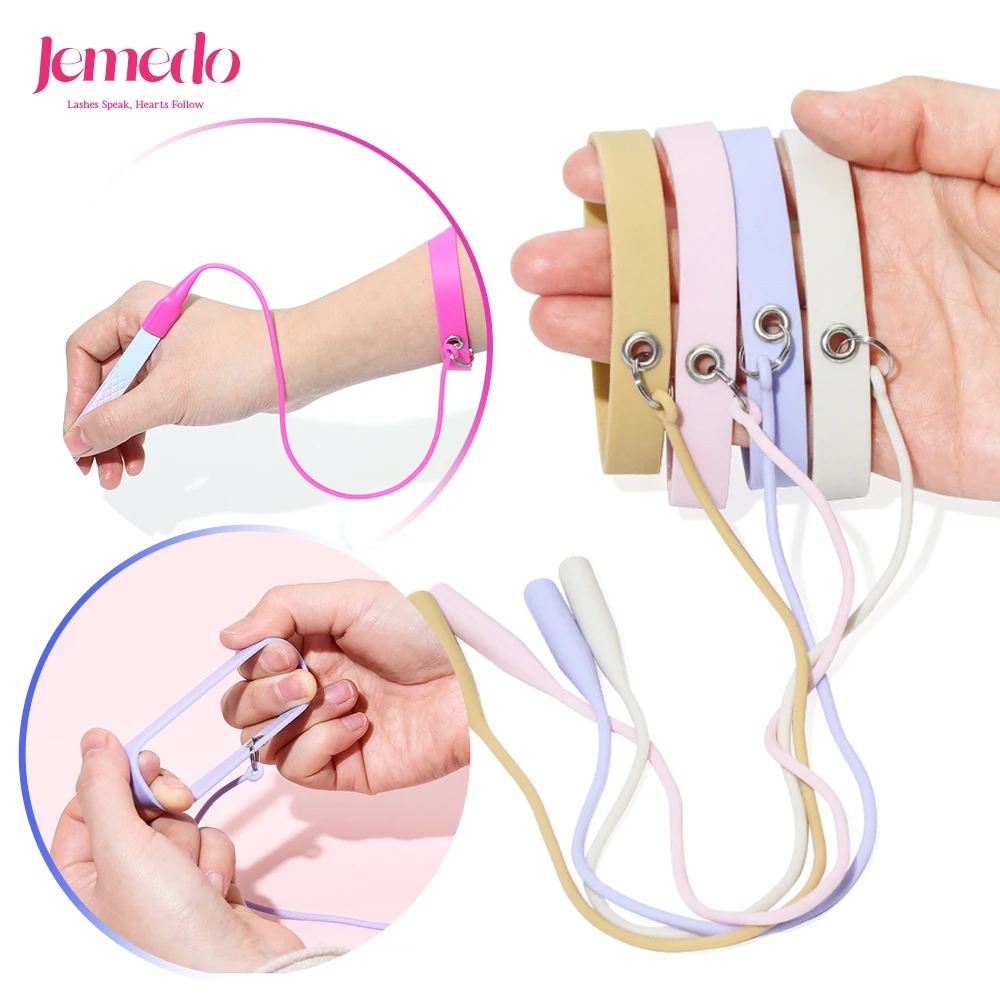 JEMEDO Tweezers Silicone Wristband Eyelash Extension Tweezers Protector Prevent Tweezers From Falling Lash Extension Accessories