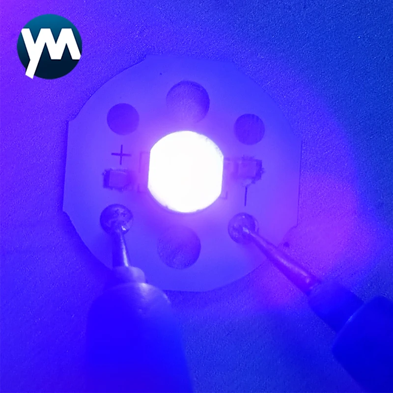 1-10 sztuk 3W UV fioletowe żarówki ultrafioletowe LED lampy chipy 365nm 370nm 385nm 385nm 395nm 400nm 405nm 3W światło o dużej mocy