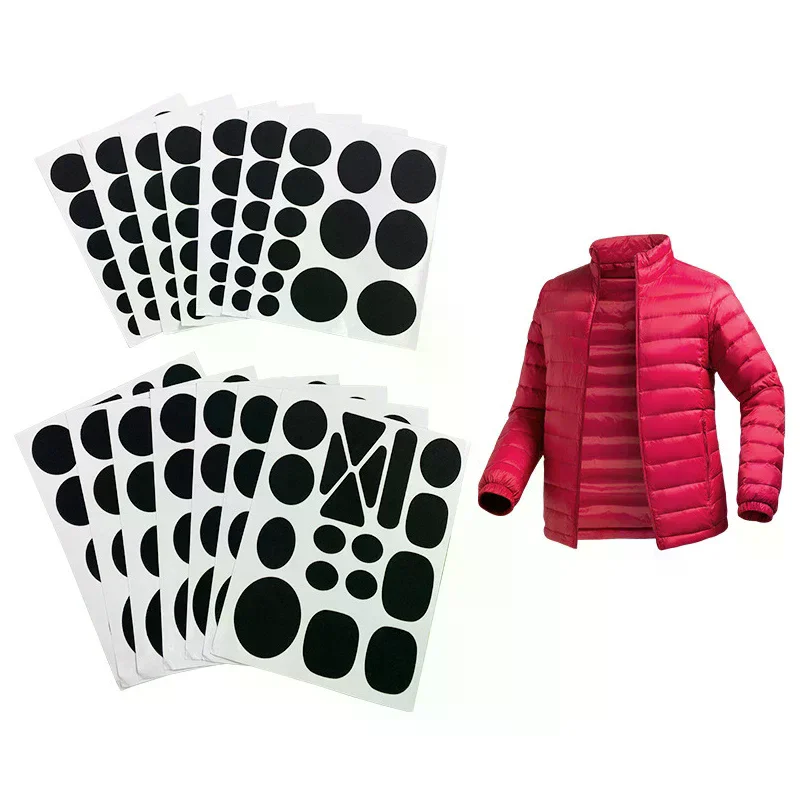 

1Set Instant Self-Adhesive Durable Fabric Repair Patches Assorted Shapes Universal Iron-On Free For Down Coats