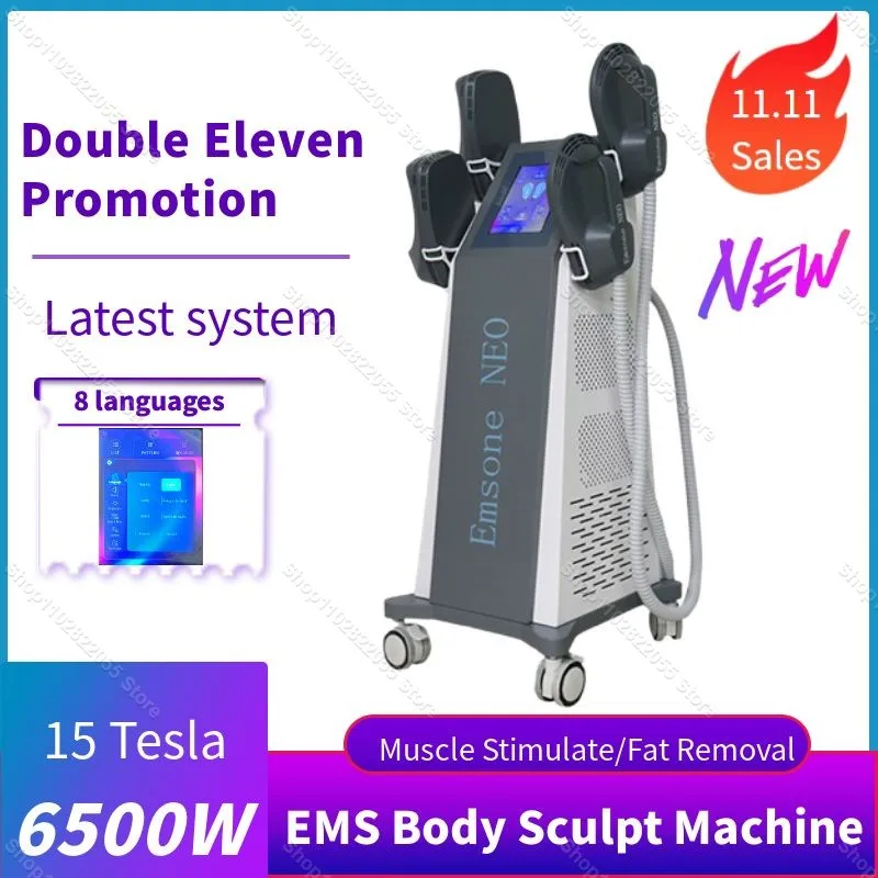 2024 New EMS Body Sculpt Emsone NEO Sculpting 15 Tesla 6500W Hiemt RF 200HZ Muscle Stimulate Slimming Machine Electromagnetic