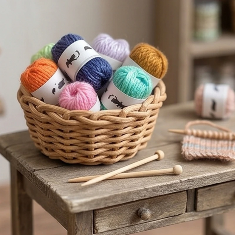 Pack Of 10 Colorful Miniature Yarn Balls Cotton Knit Ball For Doll House Decoration Scene Display Props For Kids Craft A2UB