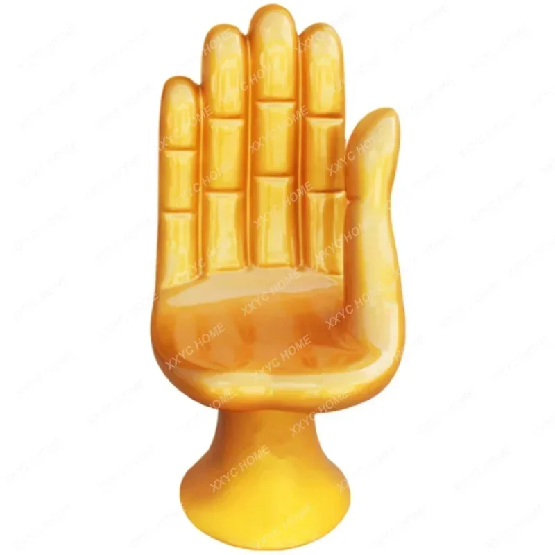 

Nordic Fiberglass Lounge Chair Palm Chair Buddha Hand Chair Special-Shaped Armchair Creative Silver House Photo Seat
