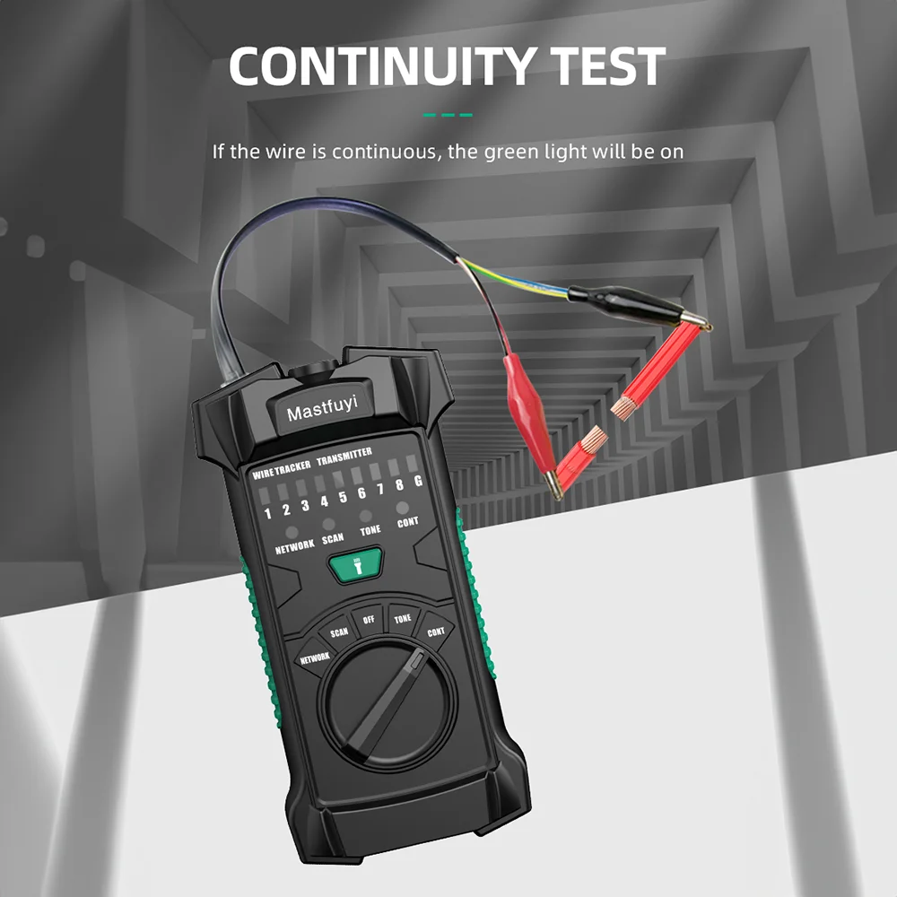 MASTFUYI-probador de Cable de red, buscador de línea, seguimiento de Cable Lan multifunción, rastreador de Cable ajustable, sensibilidad POE